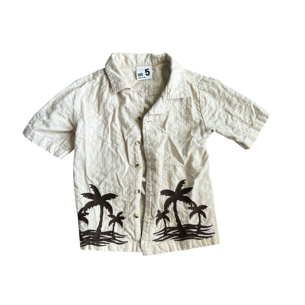 Cotton On Kids Beige and Brown Palm Tree Shirt